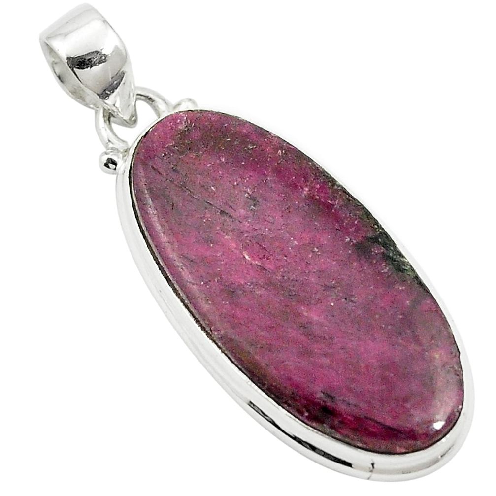 28.73cts natural red ruby 925 sterling silver pendant jewelry m58463