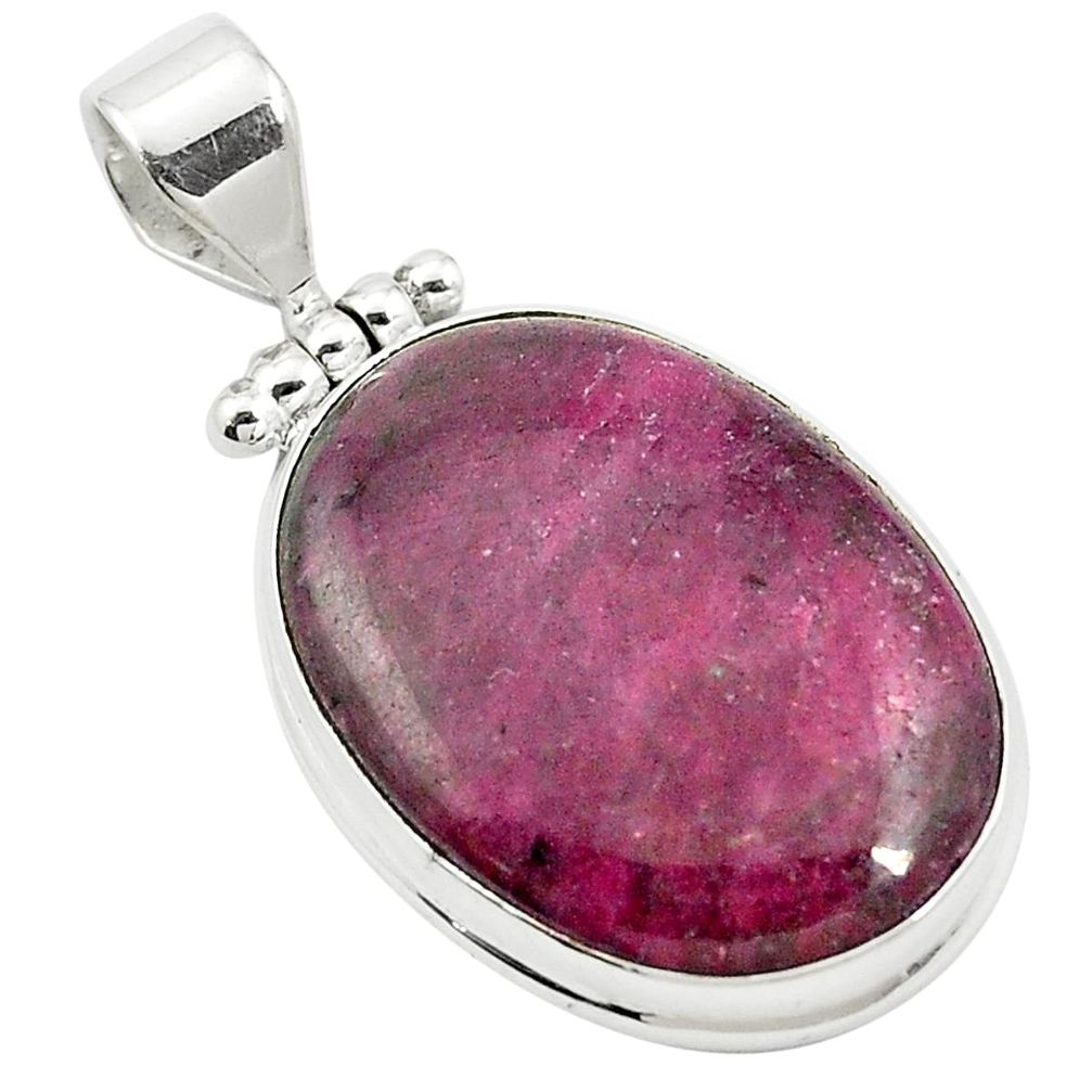 34.24cts natural red ruby 925 sterling silver pendant jewelry m58465