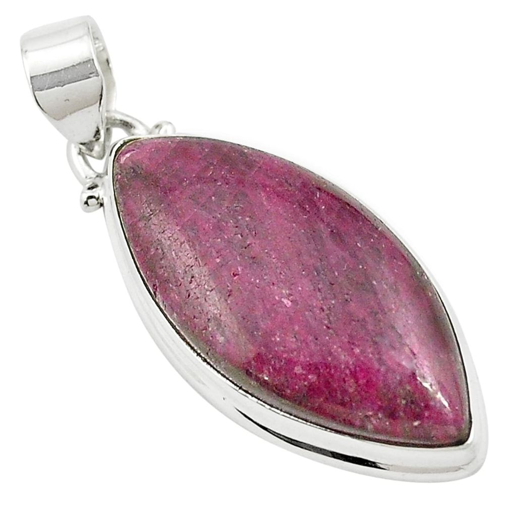 30.86cts natural red ruby 925 sterling silver pendant jewelry m58470