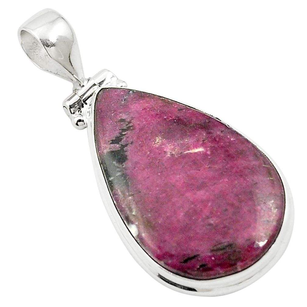 30.86cts natural red ruby 925 sterling silver pendant jewelry m58476