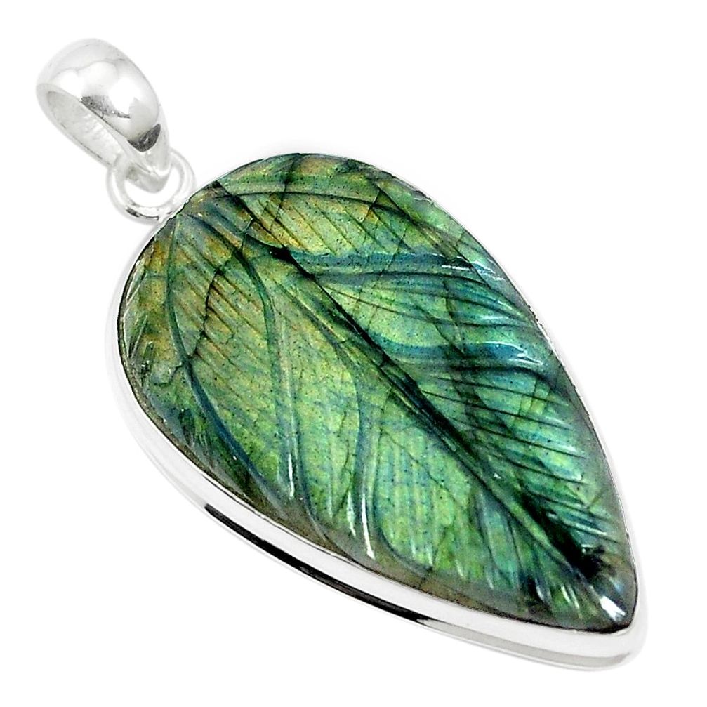 37.24cts natural blue labradorite 925 sterling silver pendant jewelry m58757