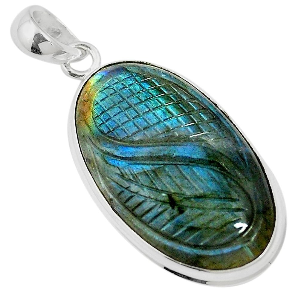 28.73cts natural blue labradorite 925 sterling silver pendant jewelry m58761