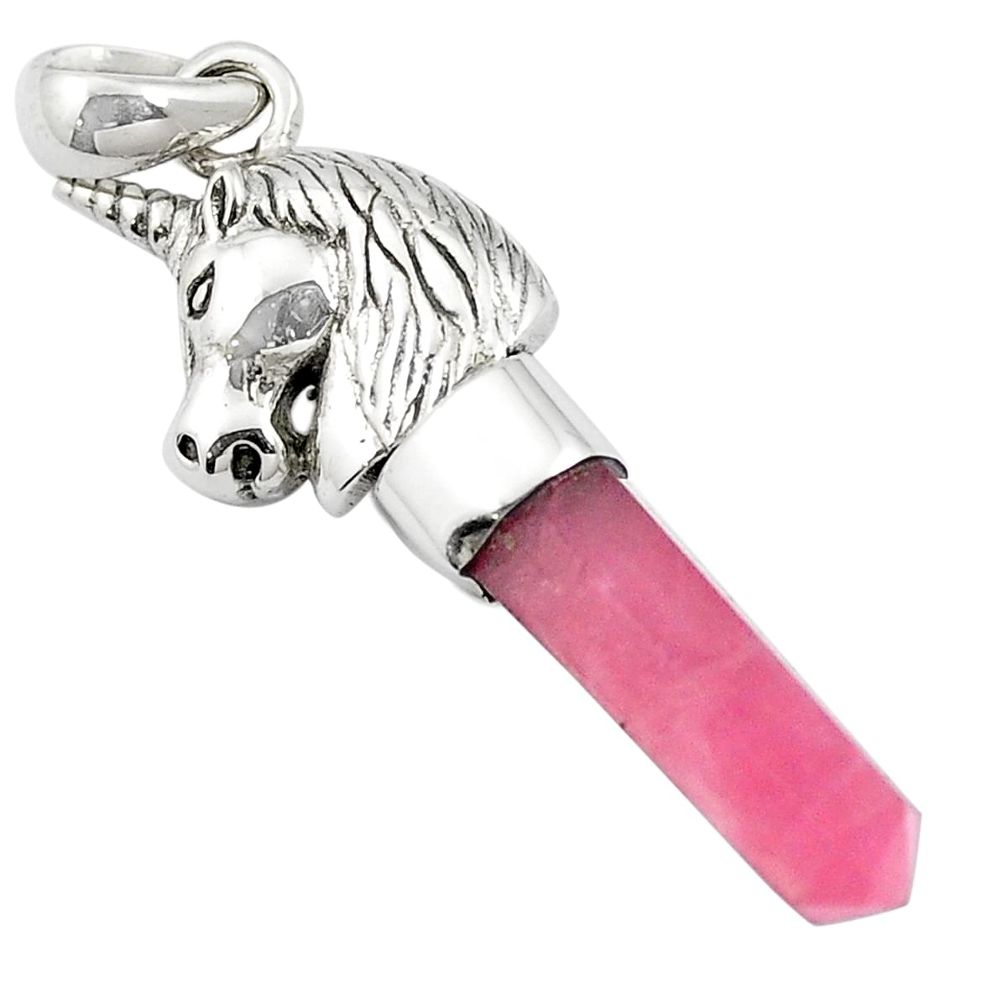 Natural pink pointer tourmaline 925 sterling silver house pendant jewelry m58834