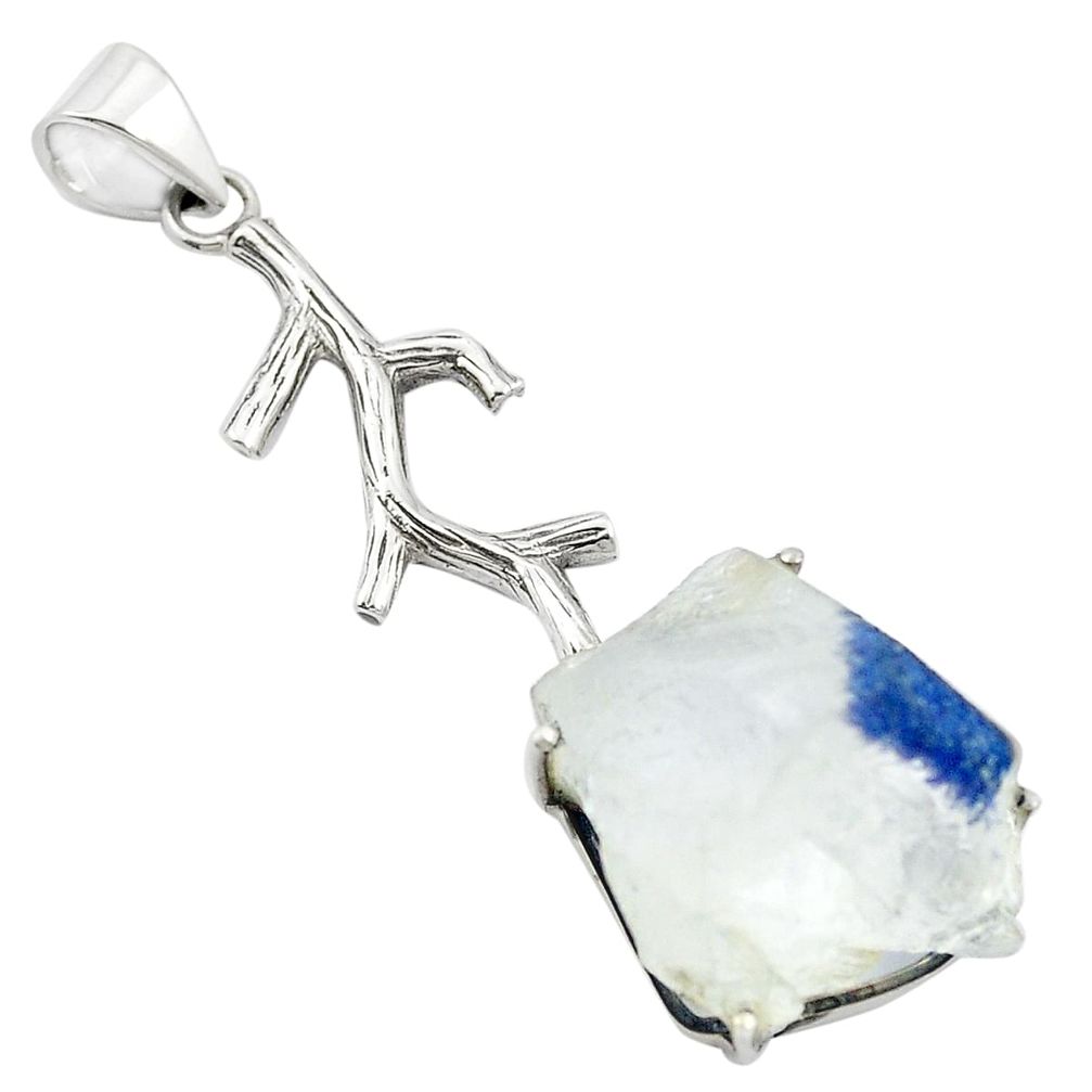 Natural blue dumortierite 925 sterling silver pendant jewelry m58889