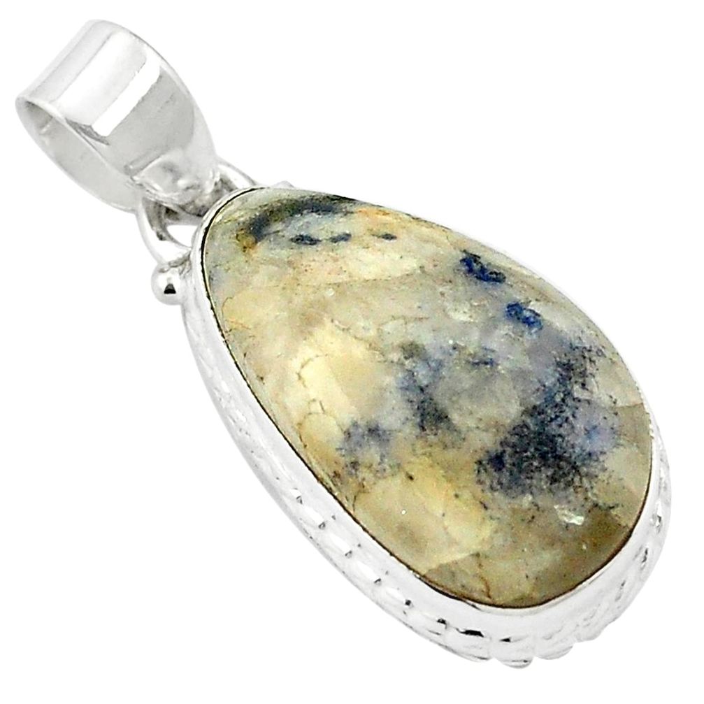 Natural blue dumortierite 925 sterling silver pendant jewelry m61610