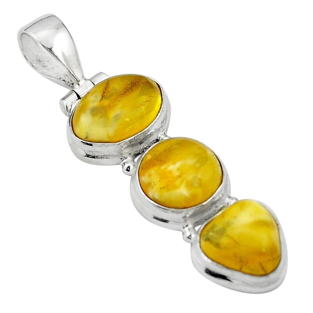 Natural baltic amber (poland) 925 sterling silver pendant jewelry m61762