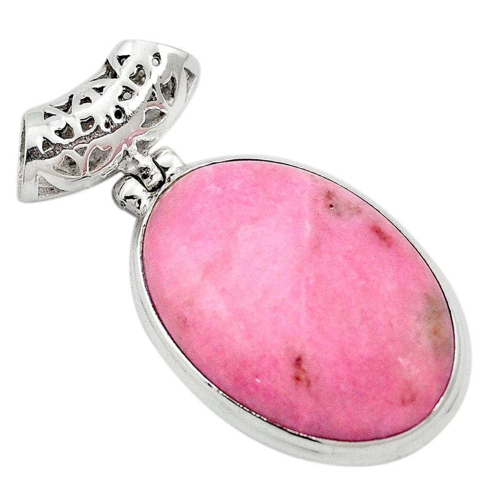 23.95cts natural pink petalite 925 sterling silver pendant jewelry m62399