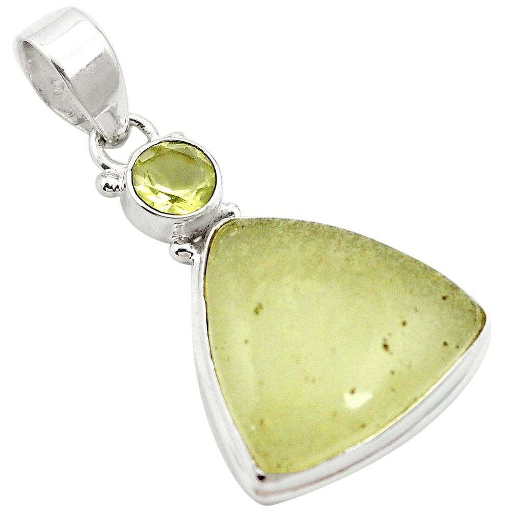 925 sterling silver natural libyan desert glass (gold tektite) pendant m62724