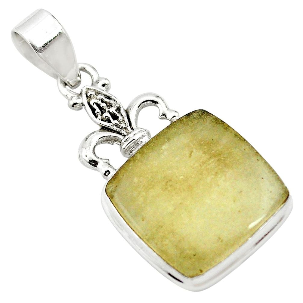 Natural libyan desert glass (gold tektite) 925 silver pendant m62727