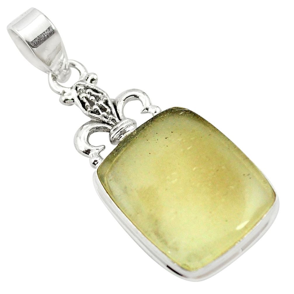 925 silver natural libyan desert glass (gold tektite) pendant jewelry m62739