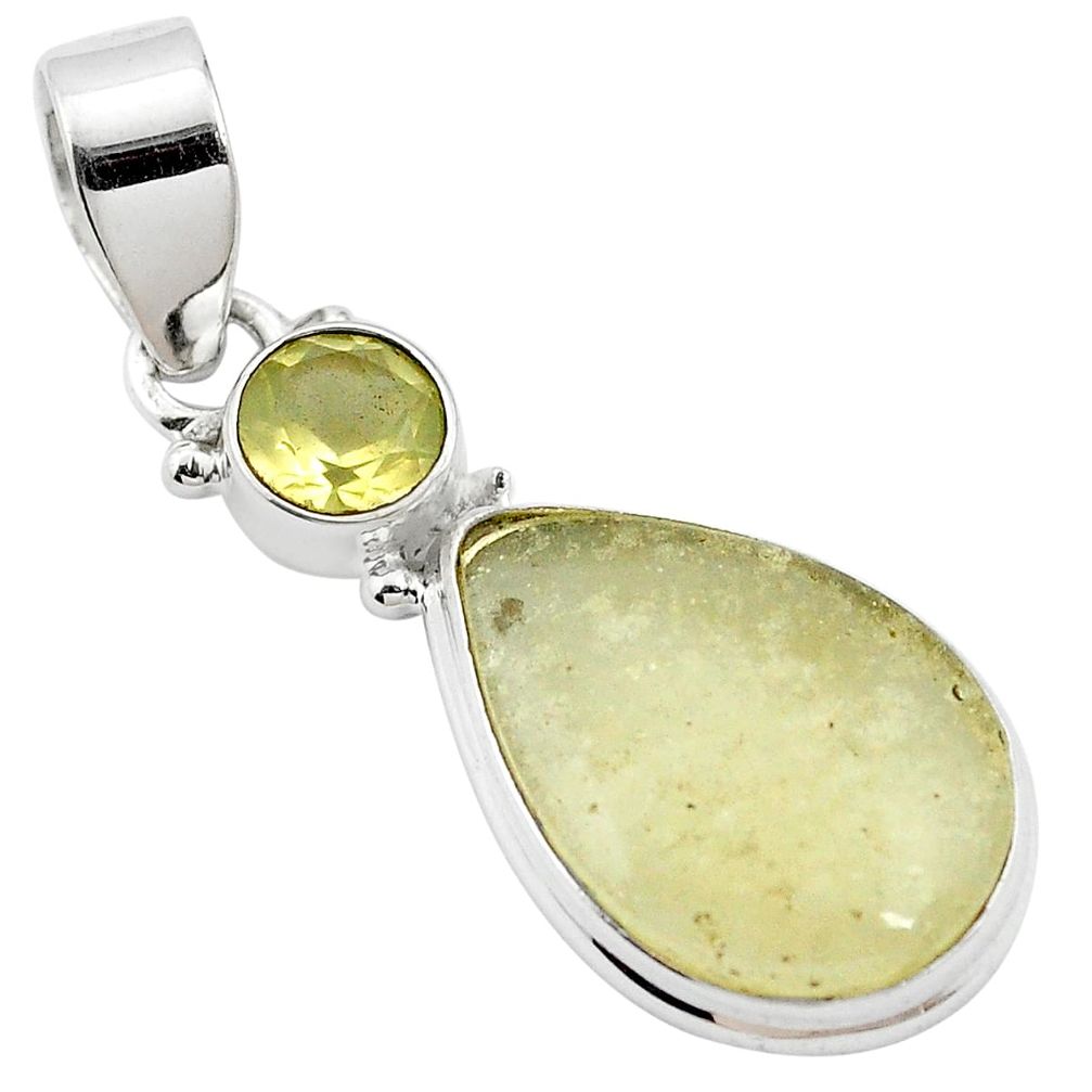 925 silver natural libyan desert glass (gold tektite) pendant m62744