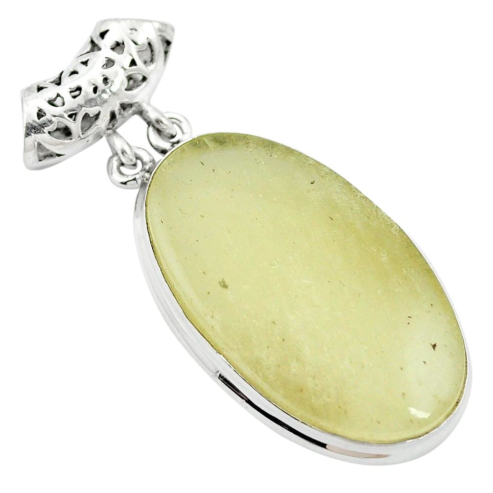 25.57cts natural libyan desert glass (gold tektite) 925 silver pendant m62775