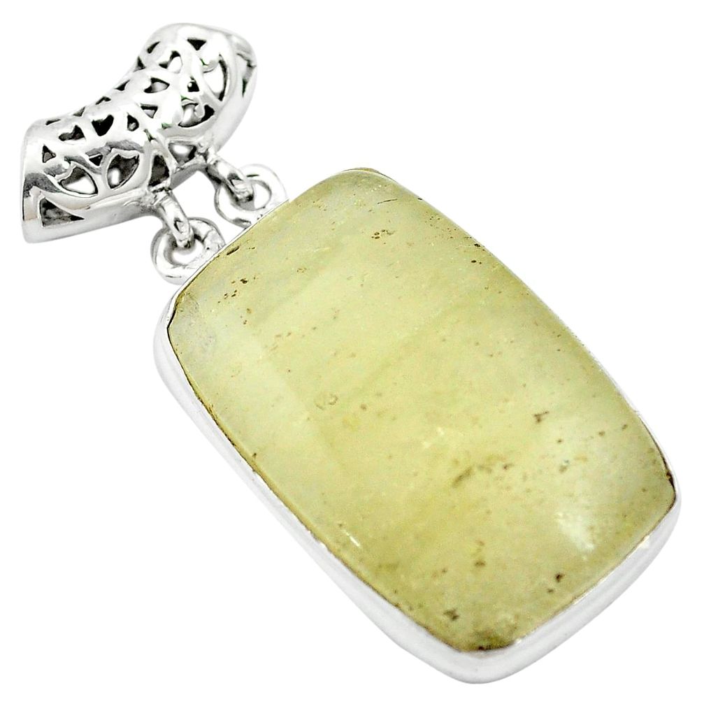 18.94cts natural libyan desert glass (gold tektite) 925 silver pendant m62781