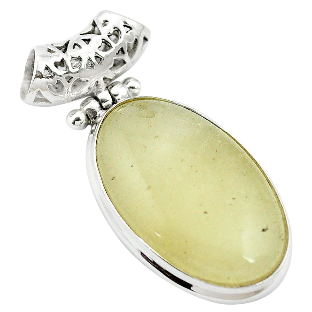 16.37cts natural libyan desert glass (gold tektite) 925 silver pendant m62791