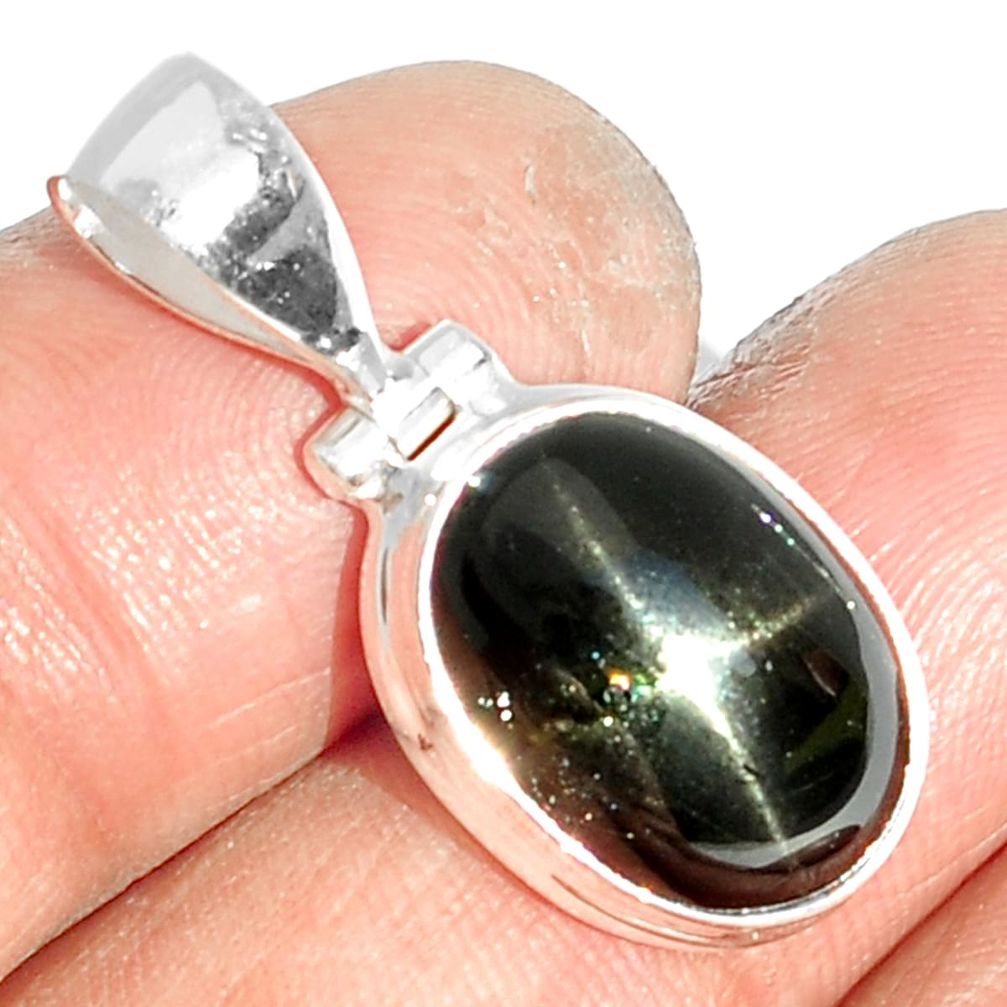 8.02cts natural black star 925 sterling silver pendant jewelry m64121