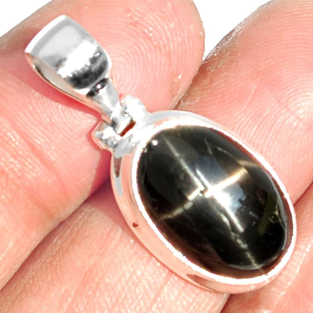 8.43cts natural black star 925 sterling silver pendant jewelry m64123