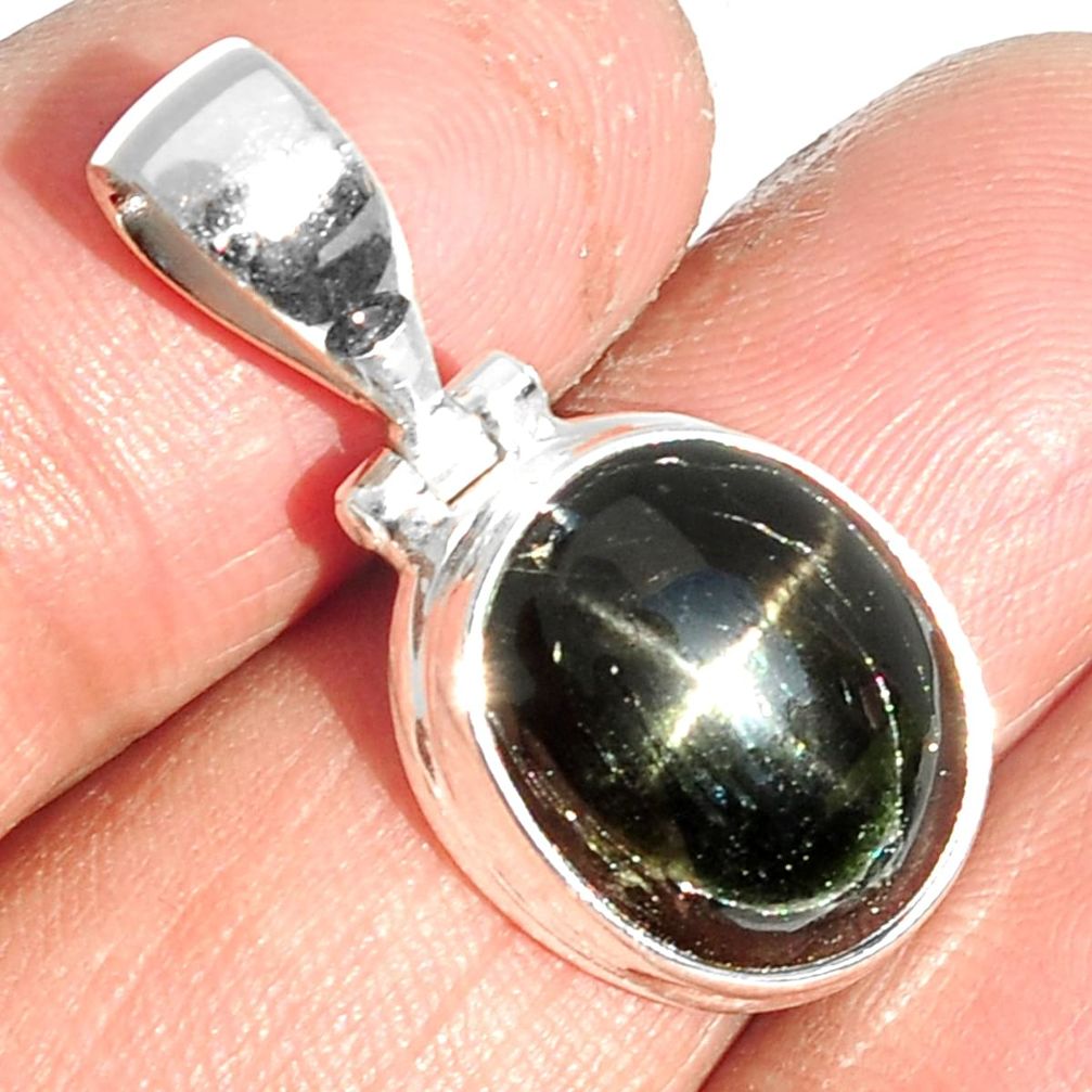 8.27cts natural black star 925 sterling silver pendant jewelry m64131