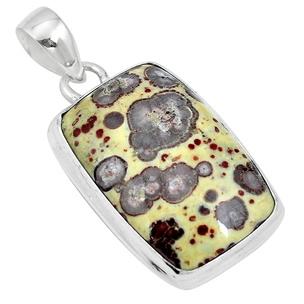 24.53cts natural brown asteroid jasper 925 sterling silver pendant m64703