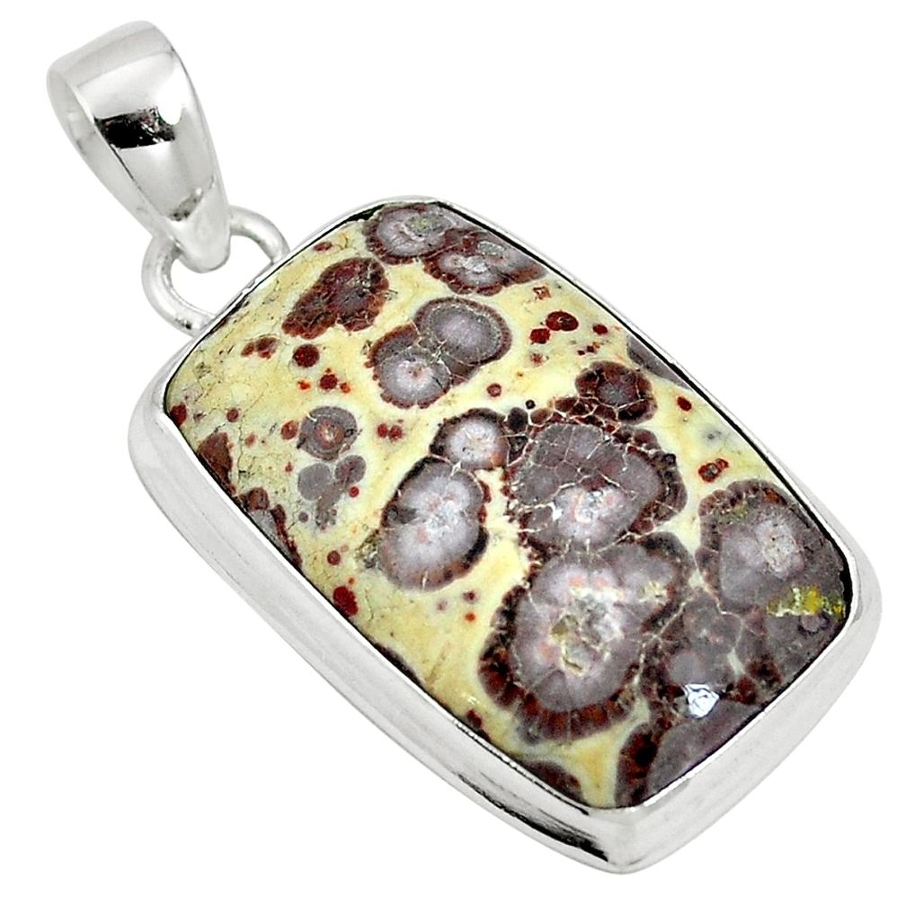 23.46cts natural brown asteroid jasper 925 sterling silver pendant m64704