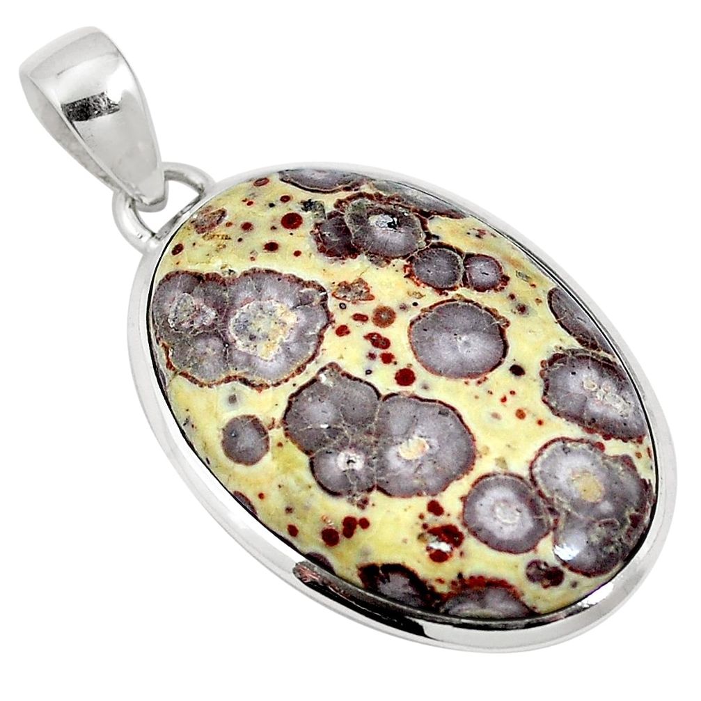 25.98cts natural brown asteroid jasper 925 sterling silver pendant m64706