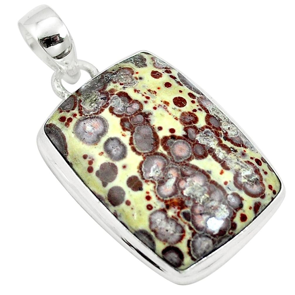 26.14cts natural brown asteroid jasper 925 sterling silver pendant m64707