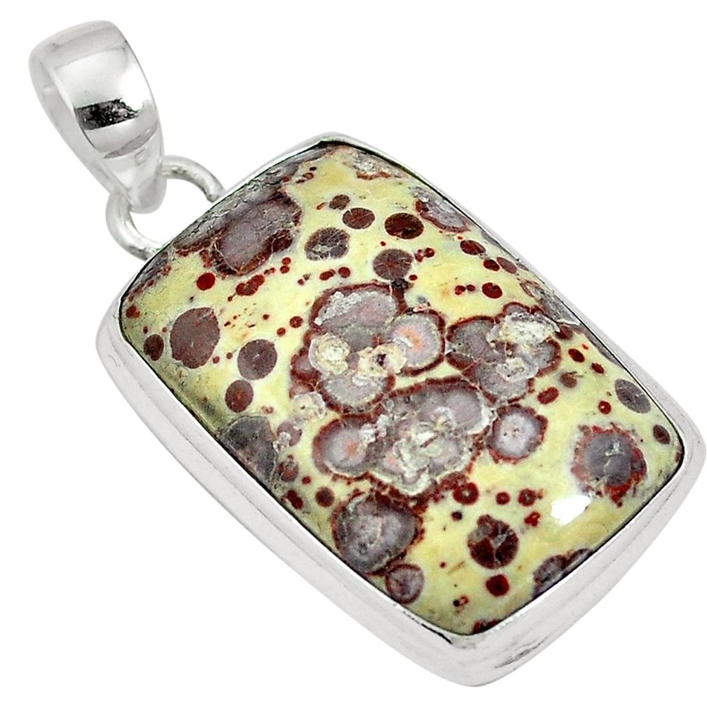 24.49cts natural brown asteroid jasper 925 sterling silver pendant m64709