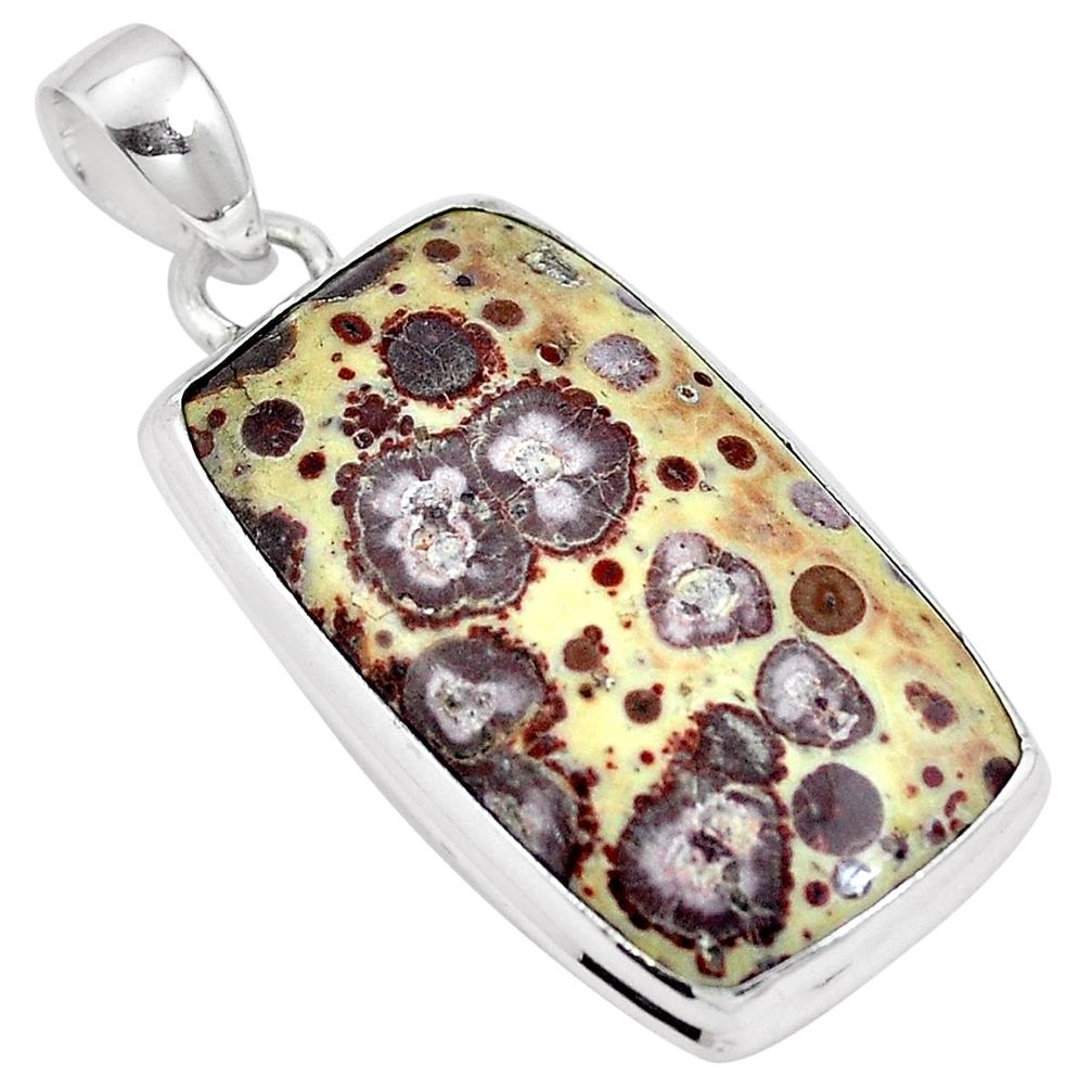 28.81cts natural brown asteroid jasper 925 sterling silver pendant m64710