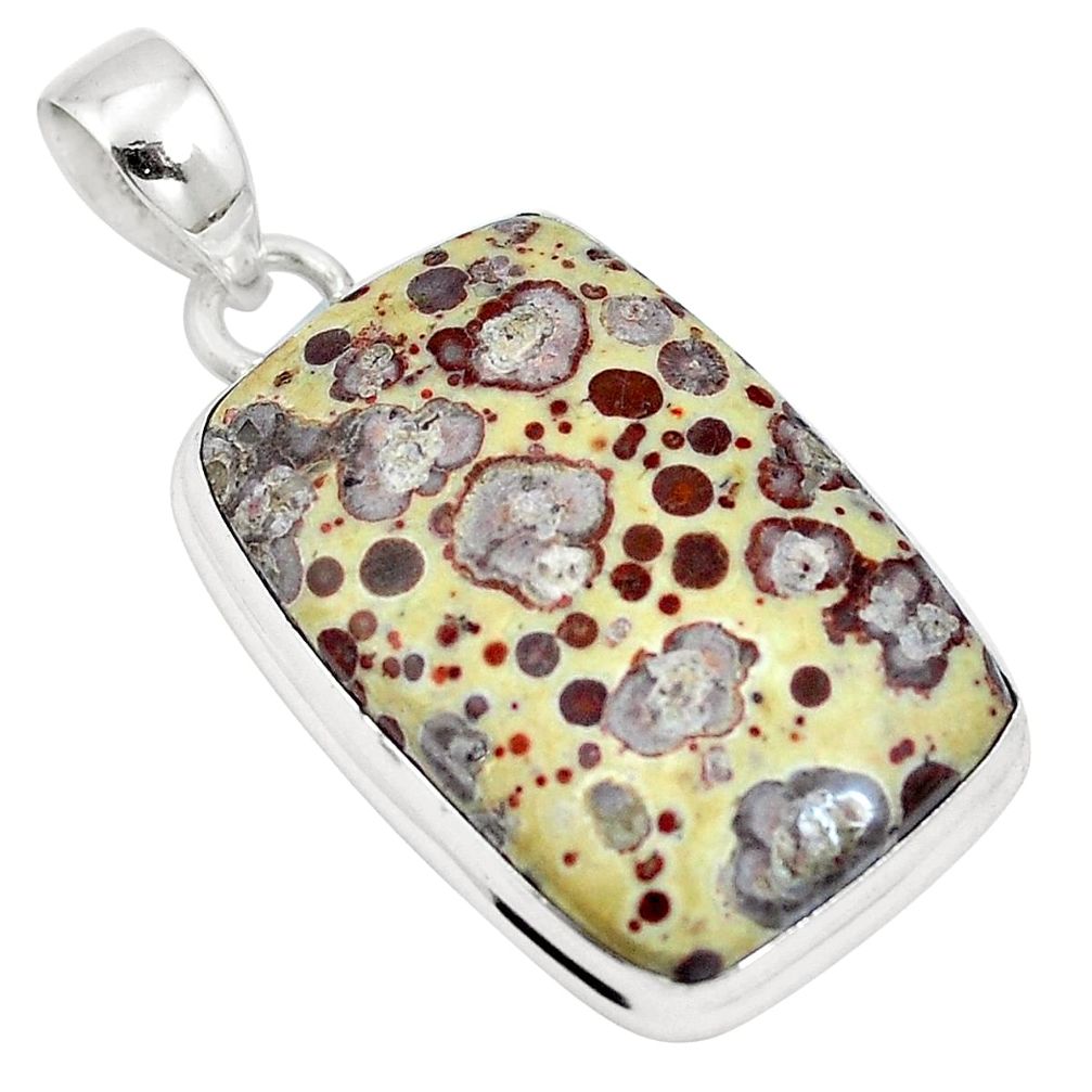 27.05cts natural brown asteroid jasper 925 sterling silver pendant m64713