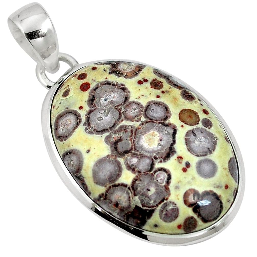 26.77cts natural brown asteroid jasper 925 sterling silver pendant m64718