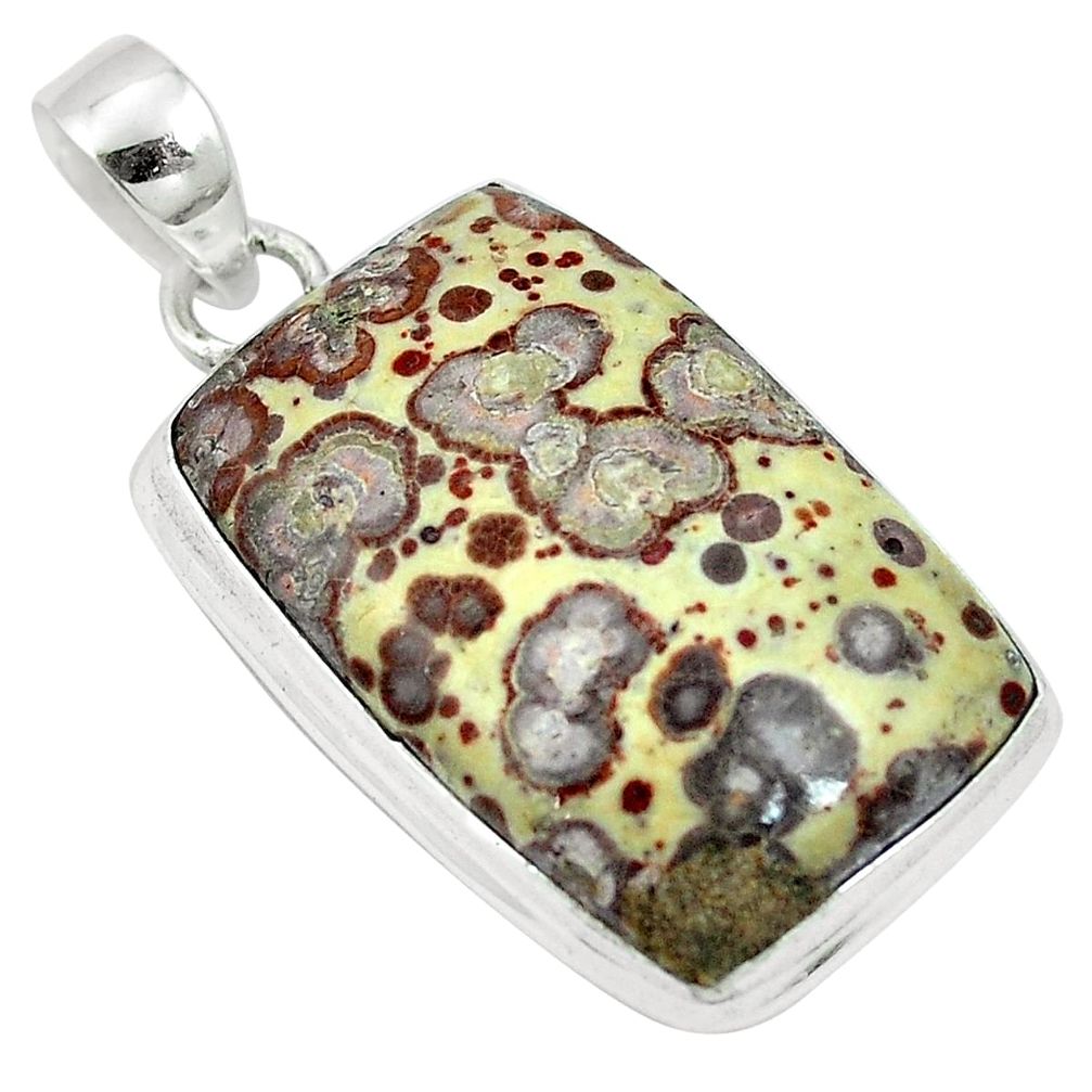 27.64cts natural brown asteroid jasper 925 sterling silver pendant m64719