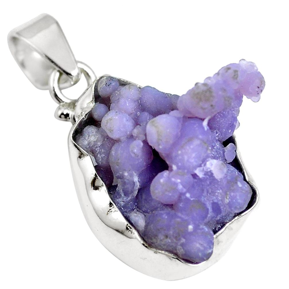 Natural grape chalcedony 925 sterling silver pendant jewelry m65835