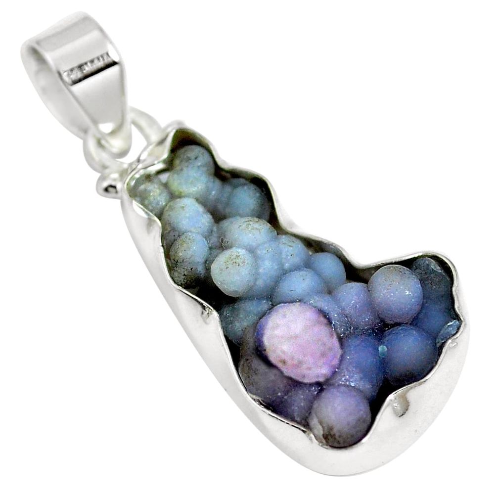 Natural grape chalcedony 925 sterling silver pendant jewelry m65836