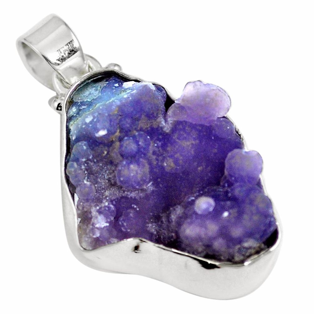 Natural grape chalcedony 925 sterling silver pendant jewelry m65837