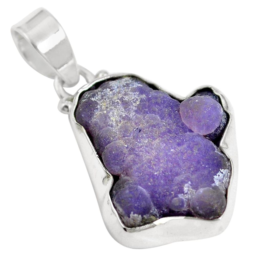 925 sterling silver natural purple grape chalcedony pendant jewelry m65860