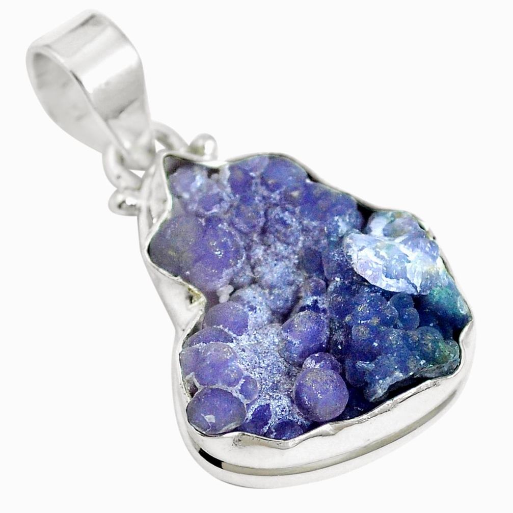 925 sterling silver natural purple grape chalcedony pendant jewelry m65864