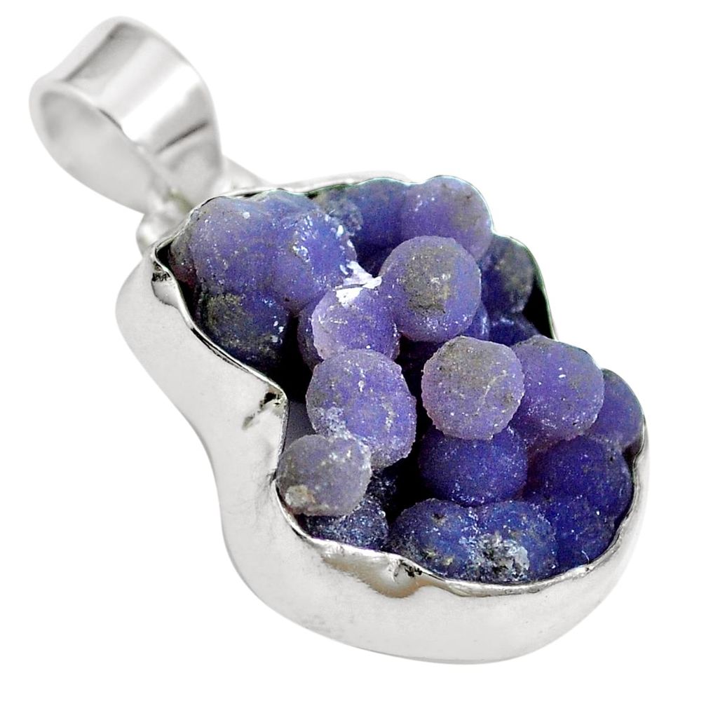 Natural purple grape chalcedony 925 sterling silver pendant jewelry m65880