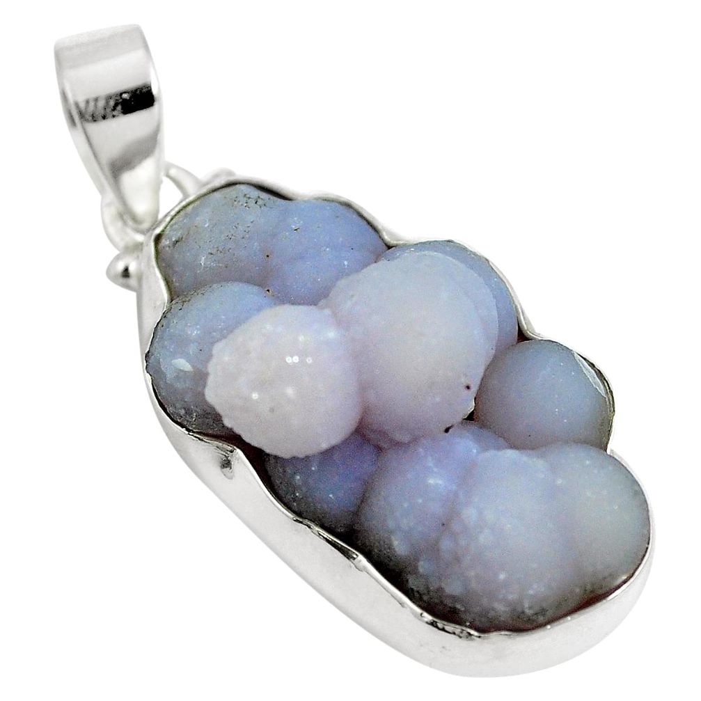 925 sterling silver natural purple grape chalcedony pendant jewelry m65899