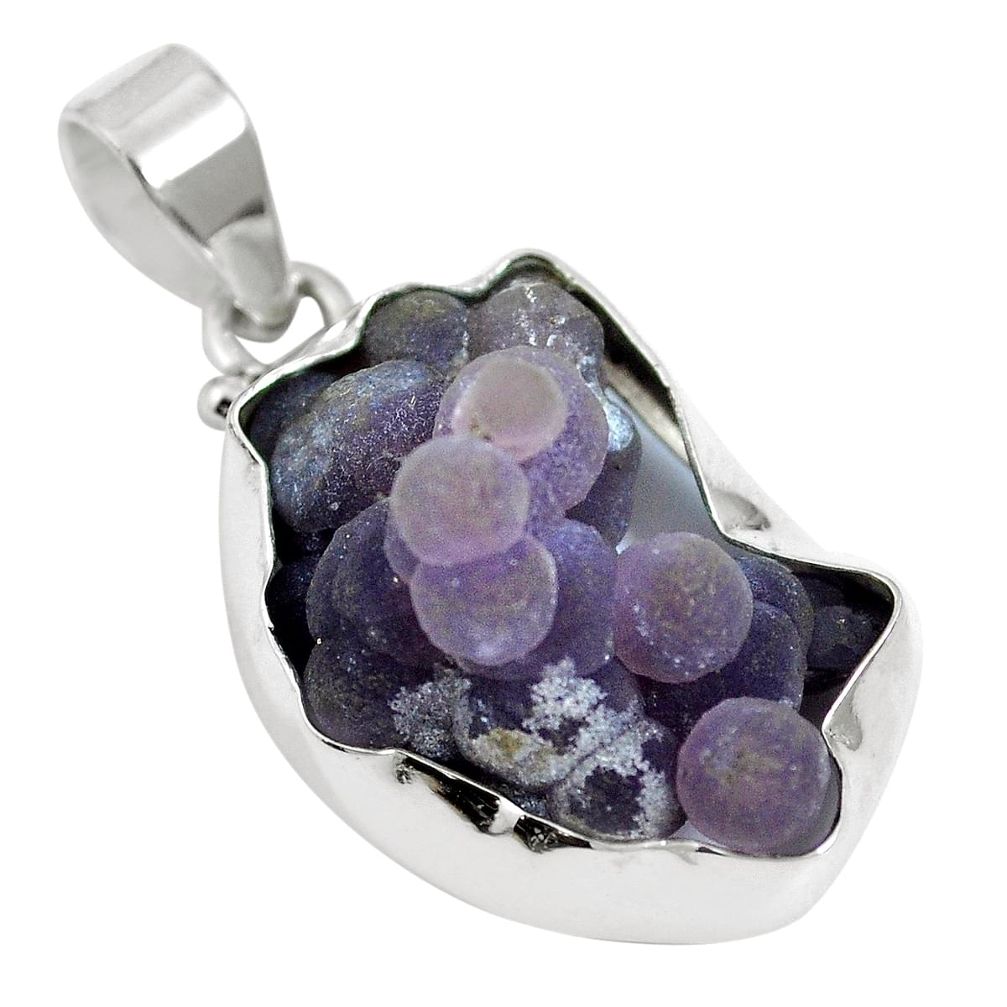 Natural purple grape chalcedony 925 sterling silver pendant jewelry m65900
