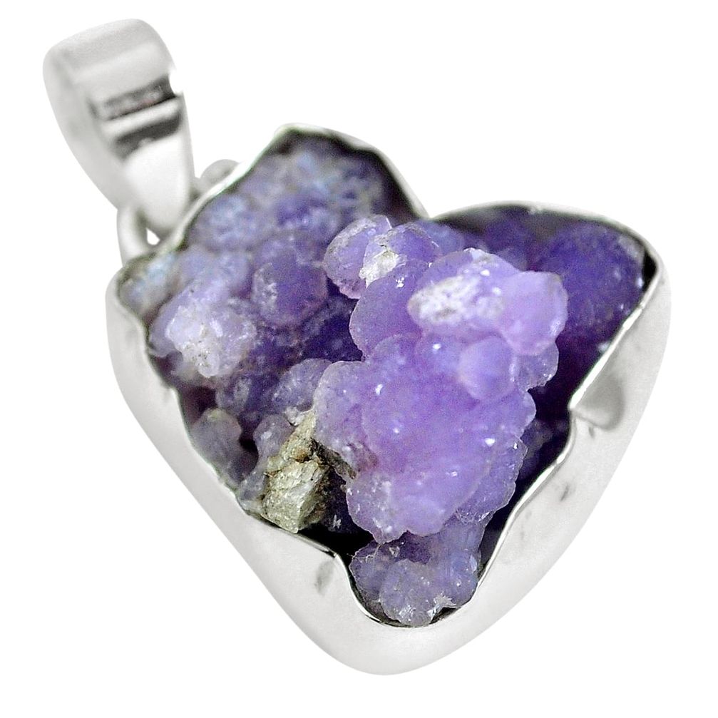 925 sterling silver natural purple grape chalcedony pendant jewelry m65905