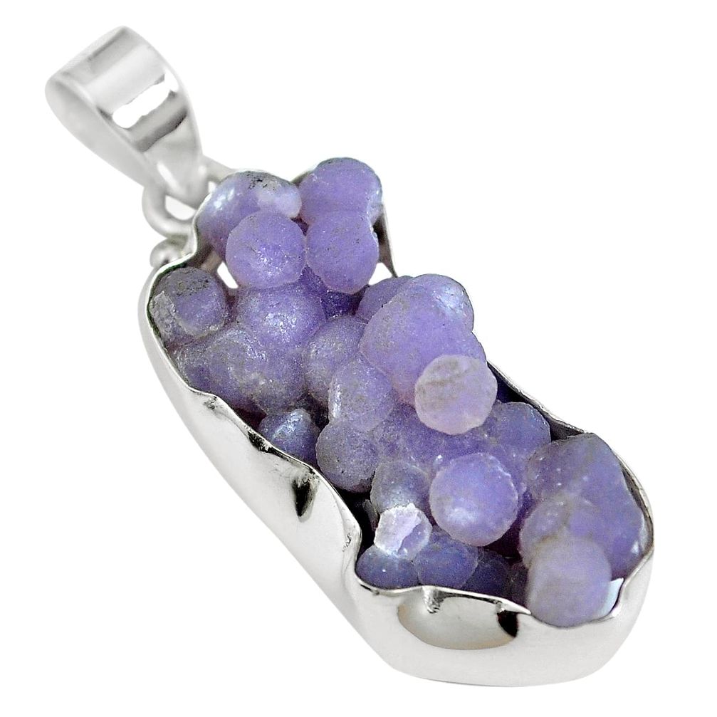 925 sterling silver natural purple grape chalcedony pendant jewelry m65918