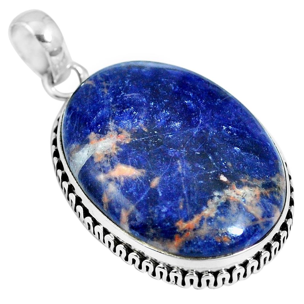 18.10cts natural orange sodalite 925 sterling silver pendant jewelry m66324