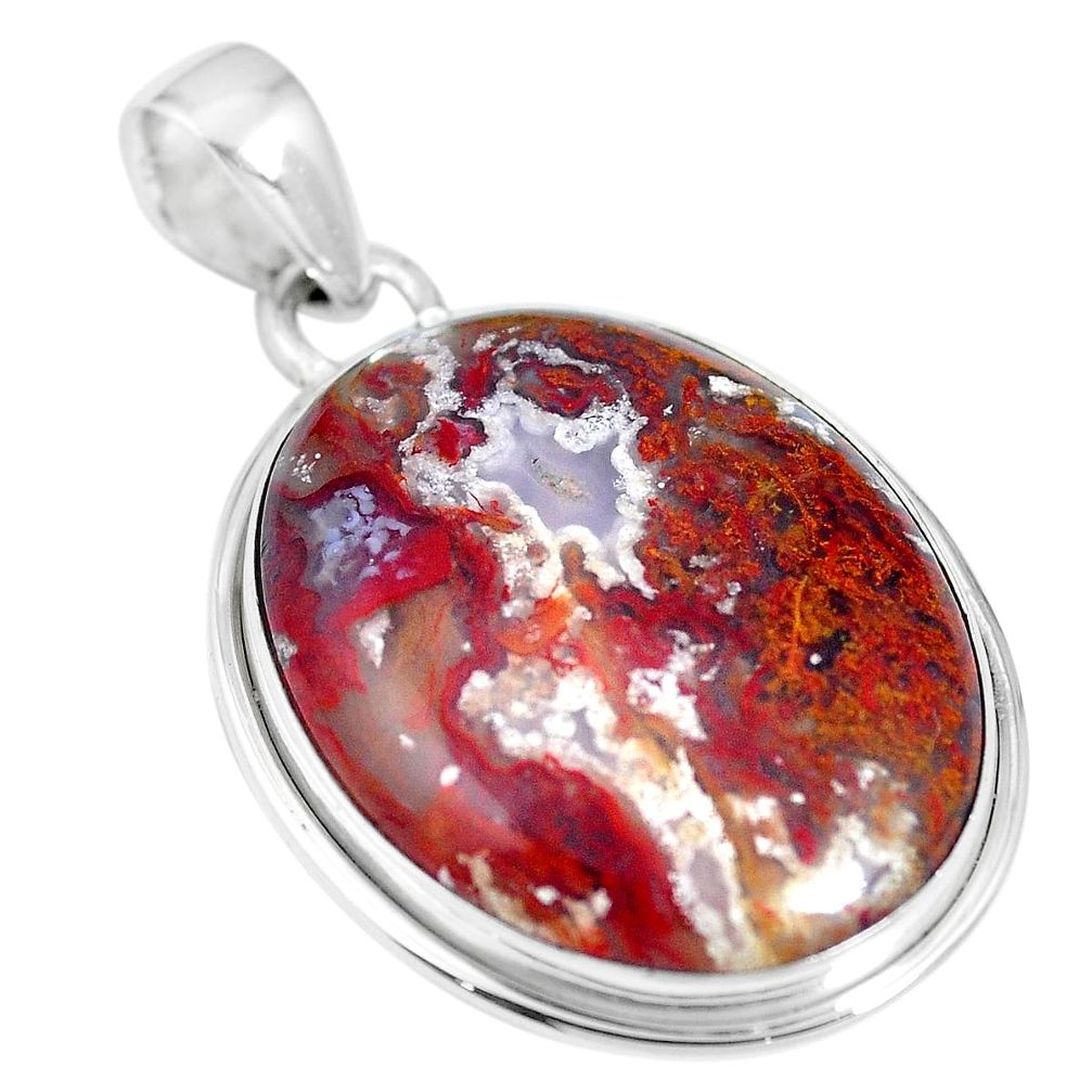 925 sterling silver natural white agua nueva agate pendant jewelry m66599