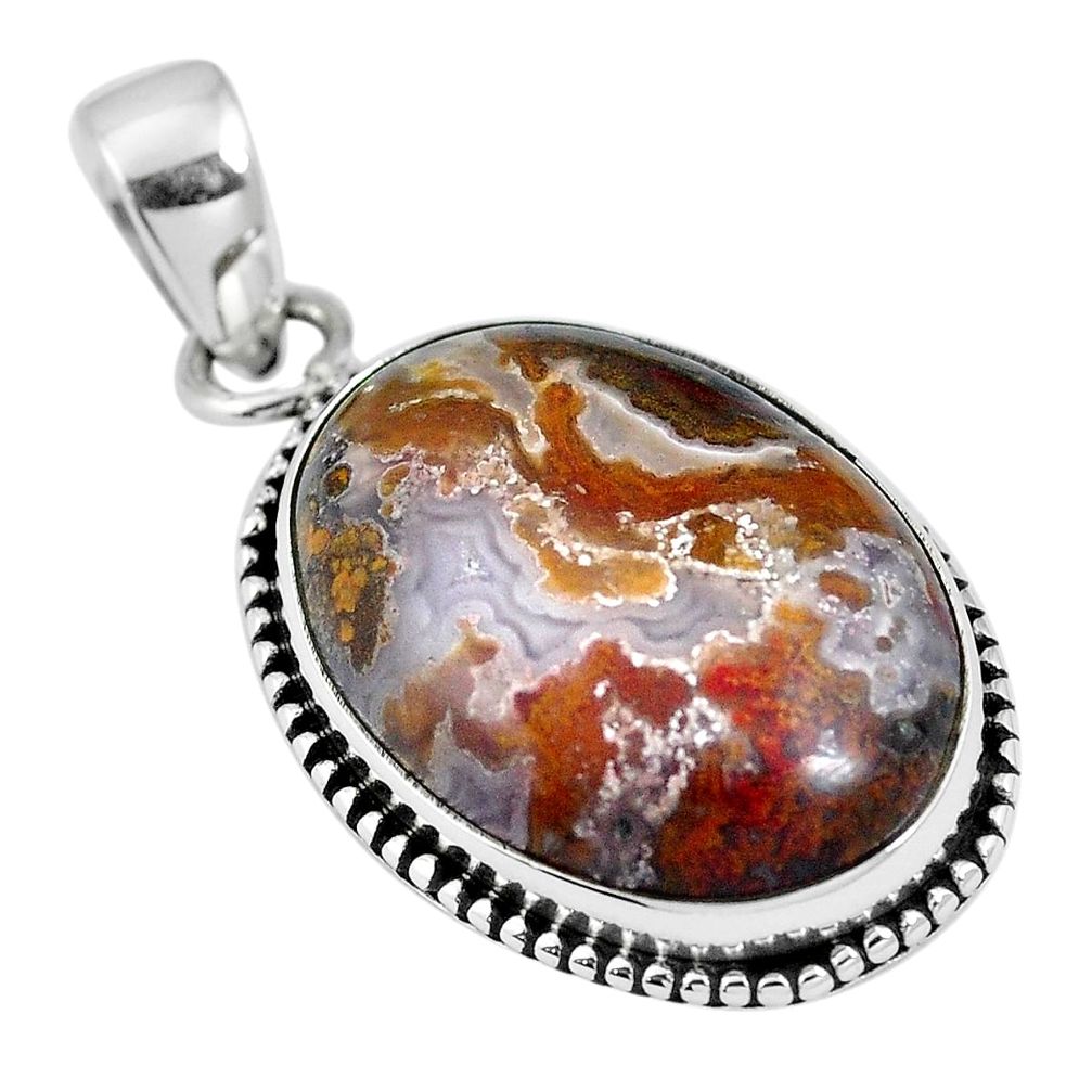 Natural white agua nueva agate 925 sterling silver pendant jewelry m66613