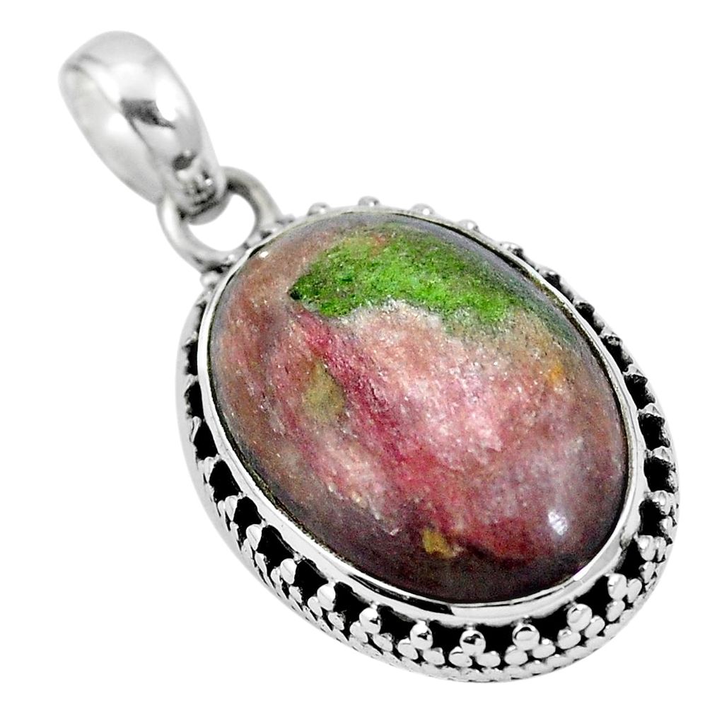 925 sterling silver natural purple muscovite oval pendant jewelry m67045