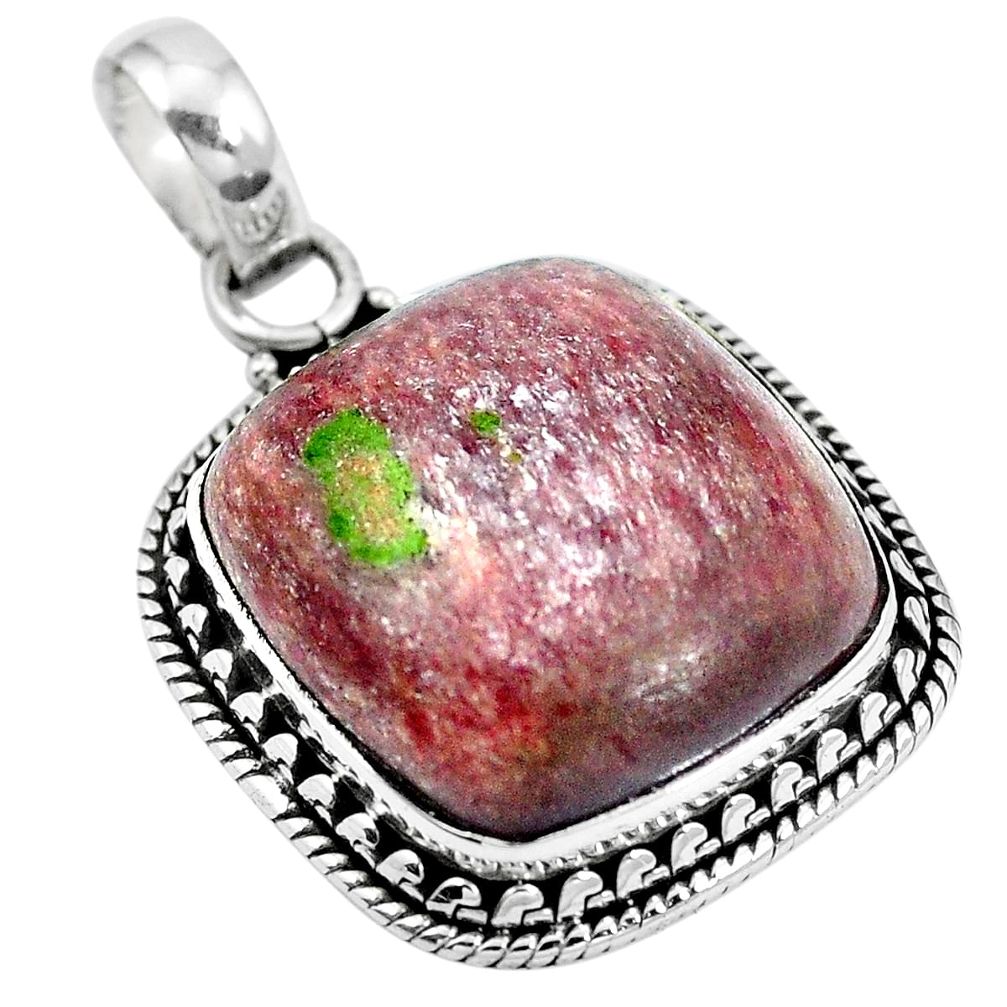 Natural purple muscovite 925 sterling silver pendant jewelry m67046