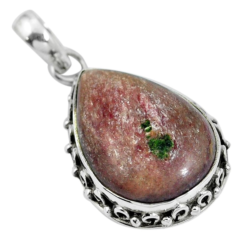 925 sterling silver natural purple muscovite pear pendant jewelry m67051