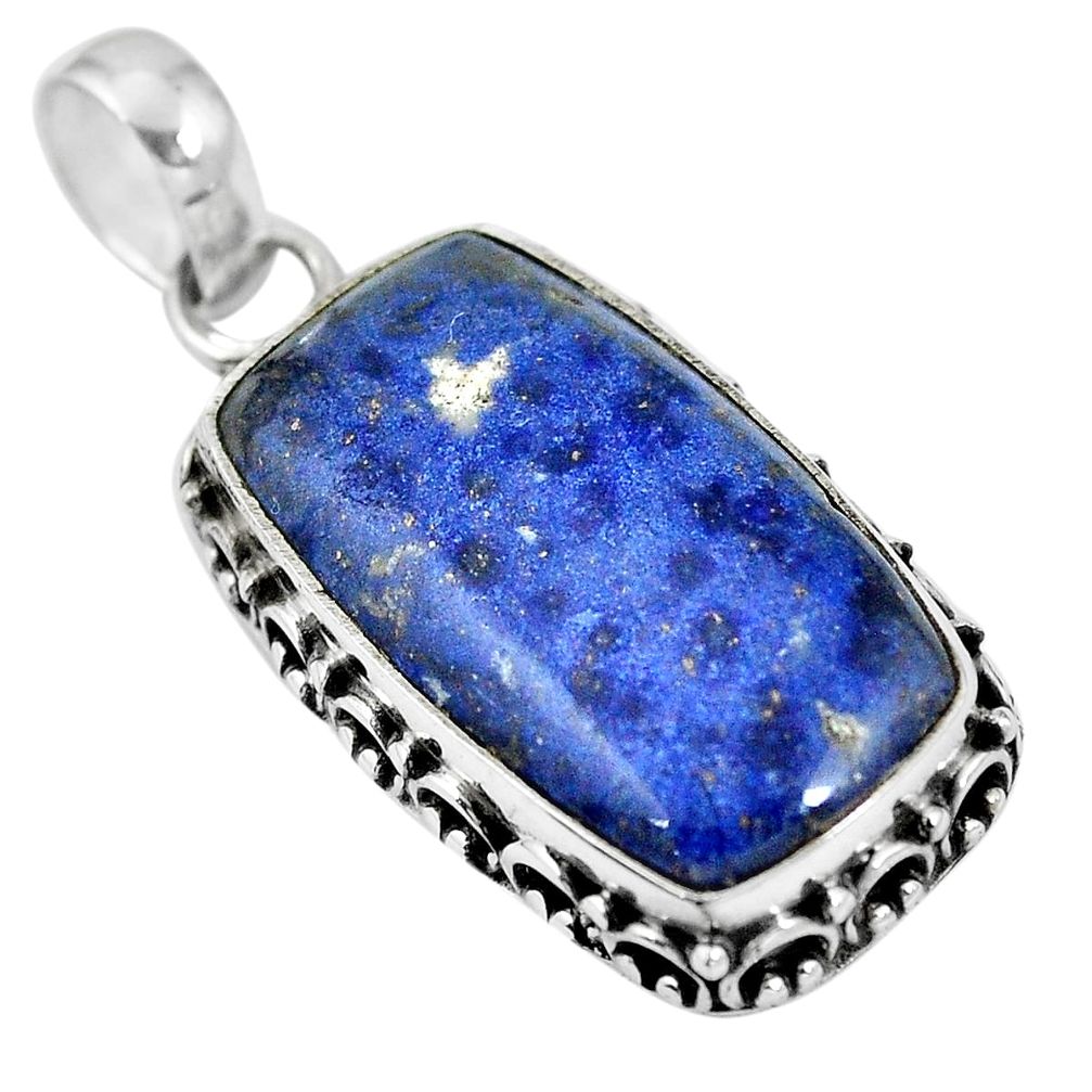 Natural blue dumortierite 925 sterling silver pendant jewelry m67061