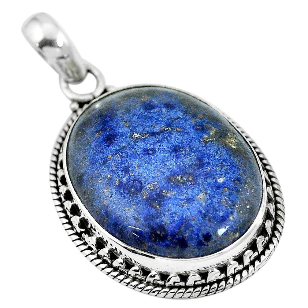 Natural blue dumortierite 925 sterling silver pendant jewelry m67063