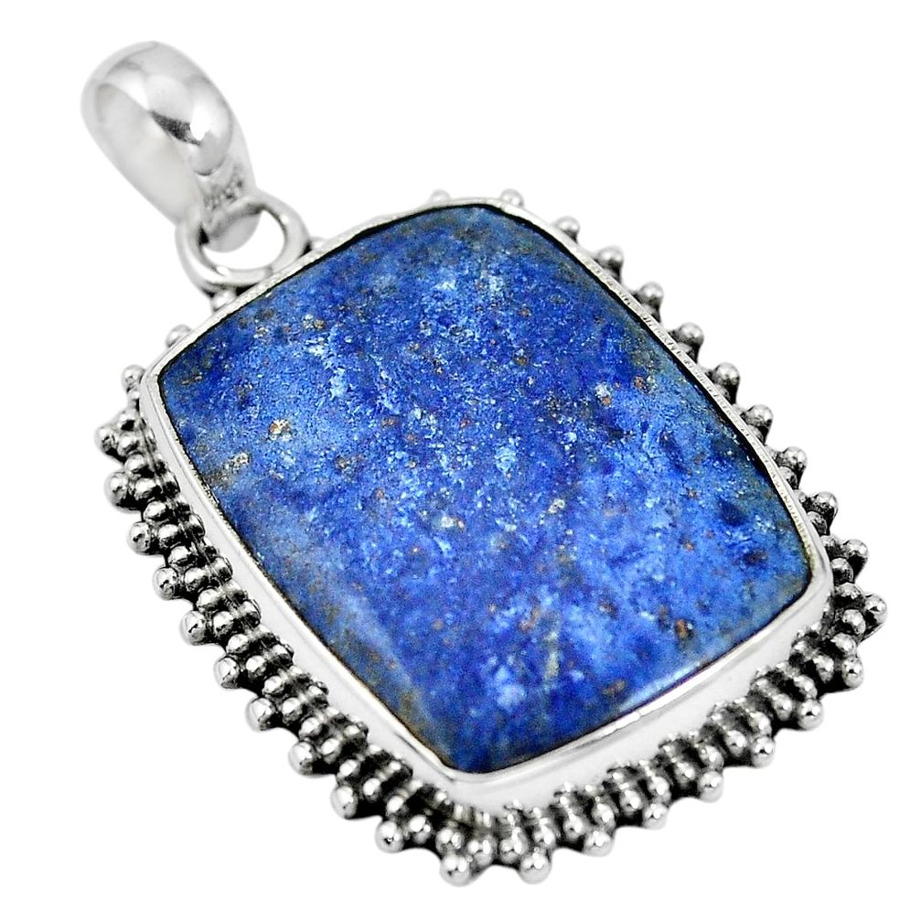 Natural blue dumortierite 925 sterling silver pendant jewelry m67072