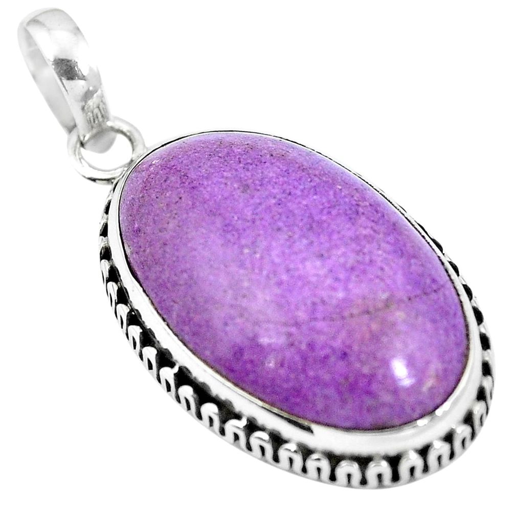Natural purple purpurite 925 sterling silver pendant jewelry m67094